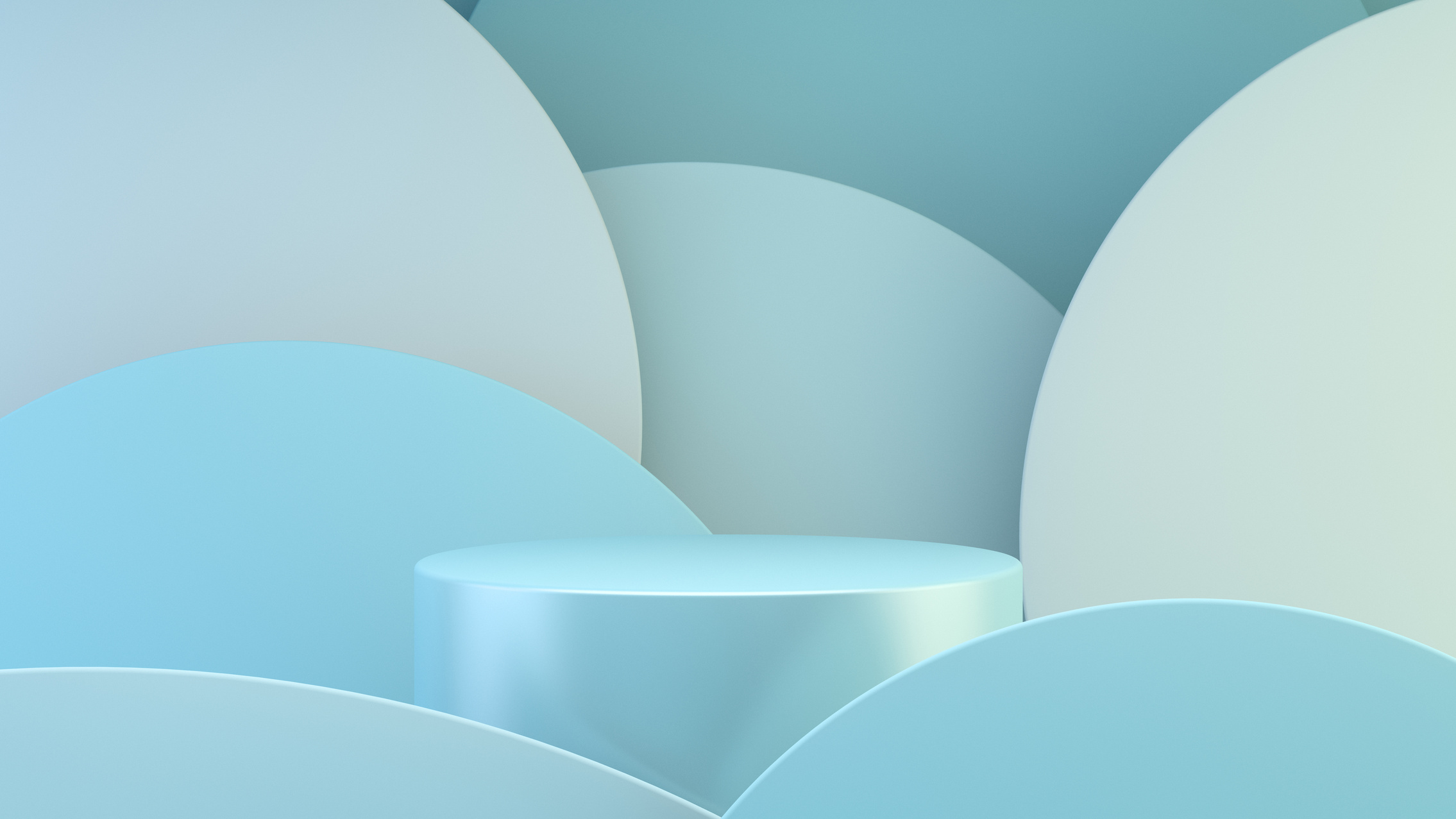 Blue Platform with Circles Background